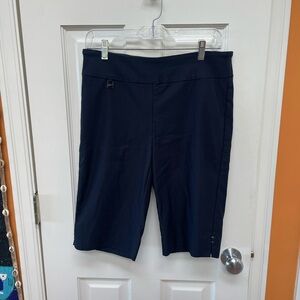 Elegant Women's Dark Blue Bermuda Shorts